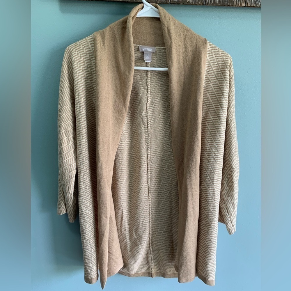 Chico’s Tan Lightweight cardigan Size Small Chico’s 0